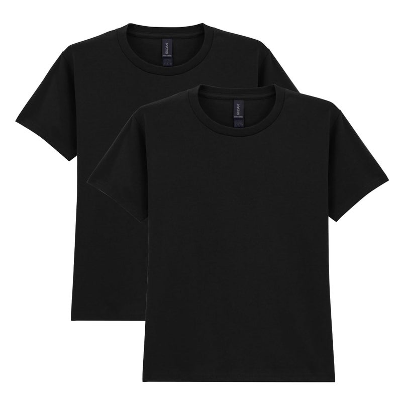 Gildan Youth Heavy Cotton T-Shirt, Style G5000B, 2-Pack, Black, Large - Image 1